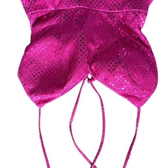 City Studio Fuchsia Sequin Layered Dress - Picture 4 of 10